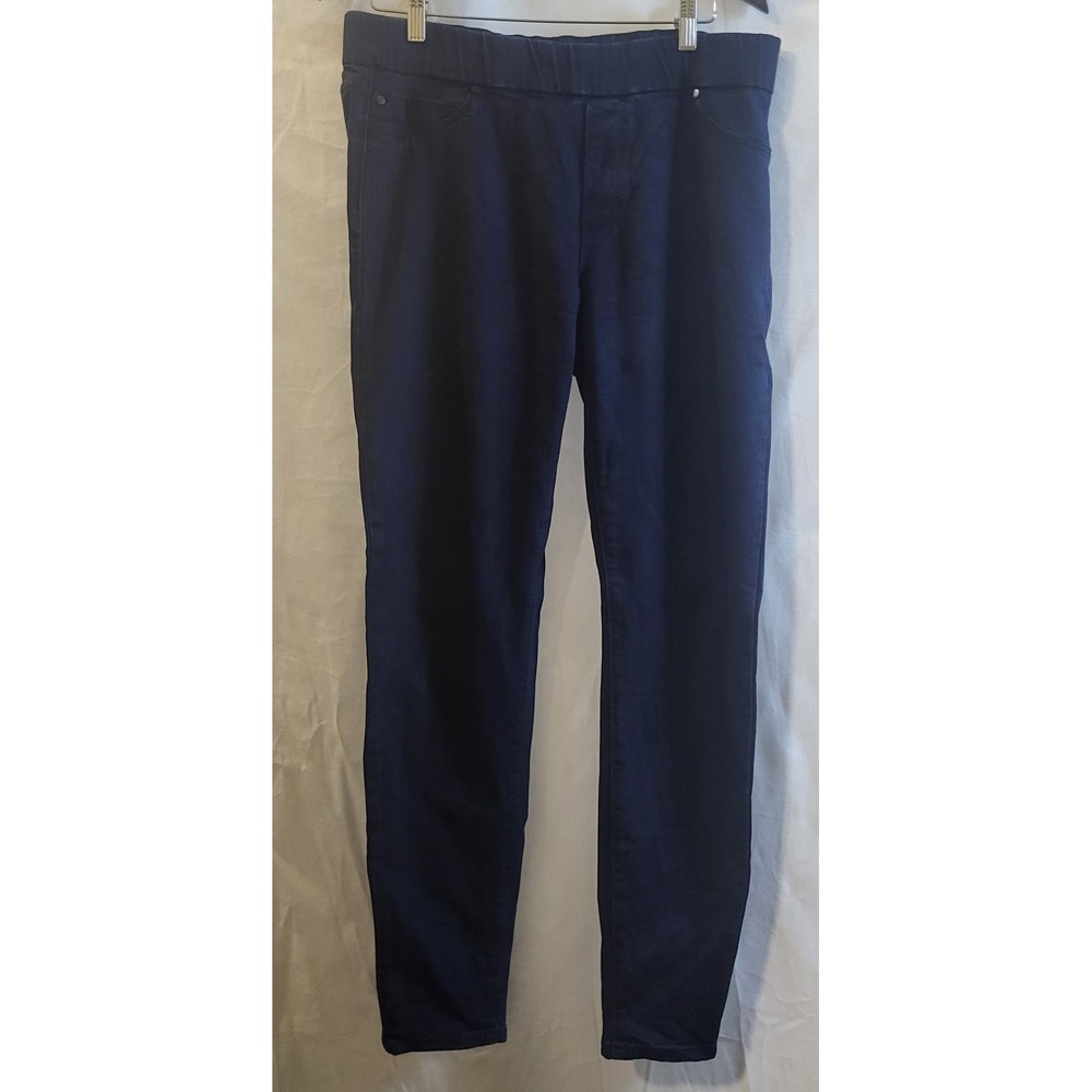 Liver Pool Women's Jeans Elastic Waist Leggings, Navy Blue, Size 14/32